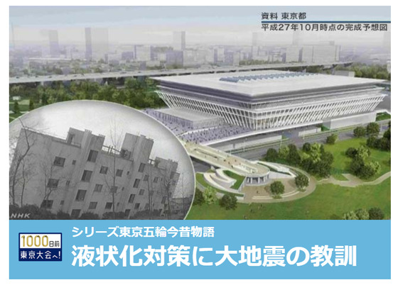 2020년 열리는 도쿄 올림필을 맞아 액상화 현상 대비를 강조하는 일본 언론[사진 NHK]