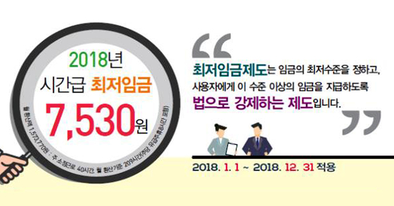 최저임금위원회가 지난해 12월 제작해 배포한 최저임금 안내문. [사진 최저임금위원회]