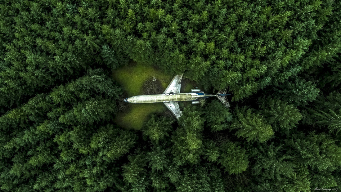 최고 인기작 탑 10중 하나인 mark calayag의 'Plane in the Forest'. [사진 SkyPixel, mark calayag]