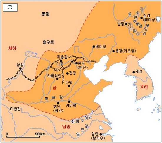 12세기 동북아 판도. 요동에서 일어난 여진족은 금나라를 건국한 뒤 거란(요)를 물리치고 중원을 정복했다. 요동에 대한 방비가 허술해지면 중원 왕조는 침략을 당하는 과정이 반복됐다. [중앙포토]