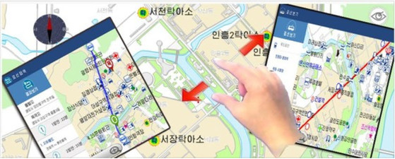 북한의 내비게이션 앱인 '길동무 1.0’ [사진: 조선의 오늘]