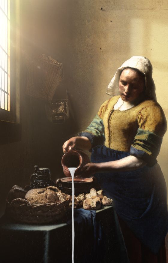 요하네스 베르메르, 우유를 따르는 하녀, 캔버스에 유채, 1658~60
