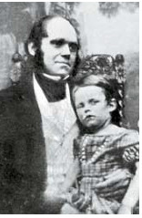 찰스 다윈(33세)의 벗어진 머리는 그 아들에게도 62% 유전된다.