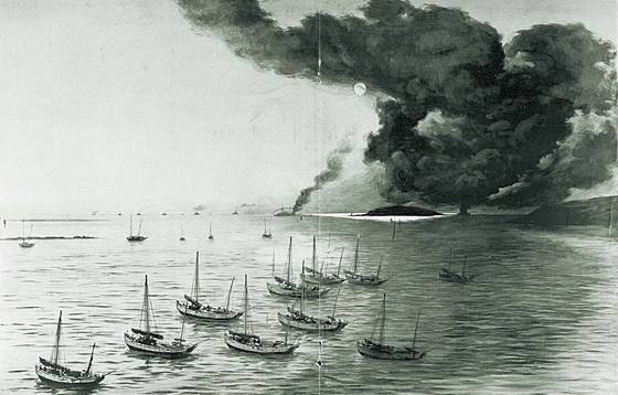 1904년 2월 8일 오후 4시 일본 해군 제3전대가 인천의 팔미도 앞바다에서 러시아의 소형 포함 ‘카레예츠호’를 어뢰로 공격함으로써 러일전쟁이 시작됐다. 이에 앞서 2월 6일 일제는 한국을 재침략했다. 갑진년(1904)에 일어난 이 ‘갑진왜란’은 우리 역사에서 완전히 누락됐다. 사진은 영국 주간지 ‘디 일러스트레이티드 런던 뉴스’ 1904년 4월 2일자에 실린 러일전쟁 화보. [사진 명지대 LG연암문고]