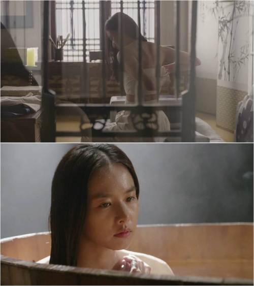 '왕의 얼굴' 조윤희, 아찔한 목욕신과 뒷모습 공개