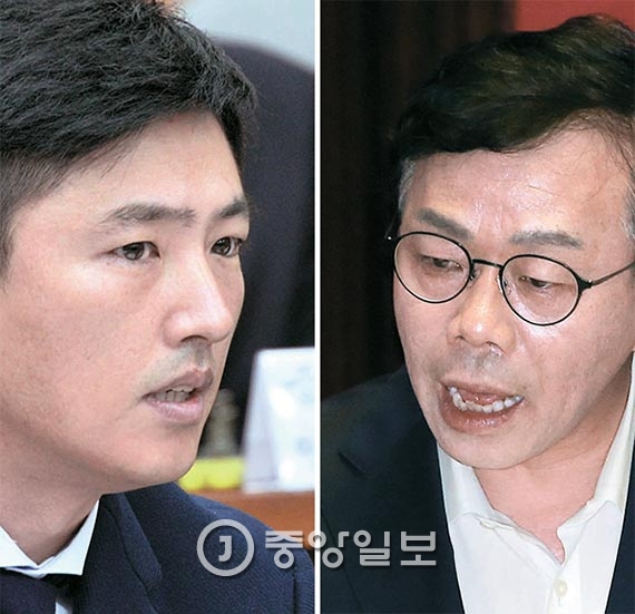 월간중앙과 만나 “K스포츠재단 관계자가 새누리당 의원과 입을 맞춰 위증할 것”이라고 말한 고영태 전 더블루K 이사(사진 왼쪽), K스포츠재단 측에 “태블릿 PC는 JTBC가 훔친 것으로 하자”며 청문회 위증을 유도했다는 의심을 받 는 이완영 의원(오른쪽). [중앙포토]