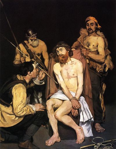 마네(1831-1883)의 작품 ‘군인들에게 조롱당하는 예수’.