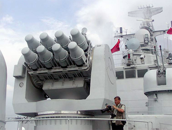 중국 루하이급 구축함에 탑재된 대공미사일 체계 HQ-7 [출처: FDRA]