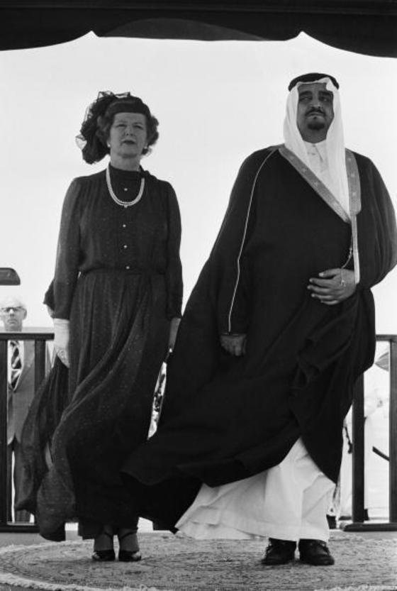 1985년 사우디를 방문한 마거릿 대처 전 영국 총리.