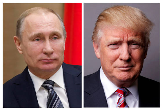 도널드 트럼프 미국 대통령(오른쪽)과 블라디미르 푸틴 러시아 대통령이 2일 전화 협의를 했다. [로이터=뉴스1]