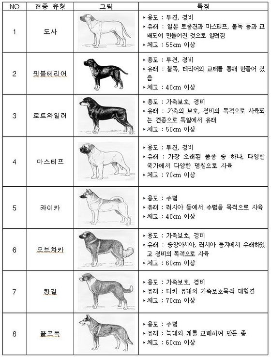 어깨높이 40cm 이상인 개 입마개 의무…사망 사고시 3년이하 징역·3000만원 이하 벌금 일간스포츠