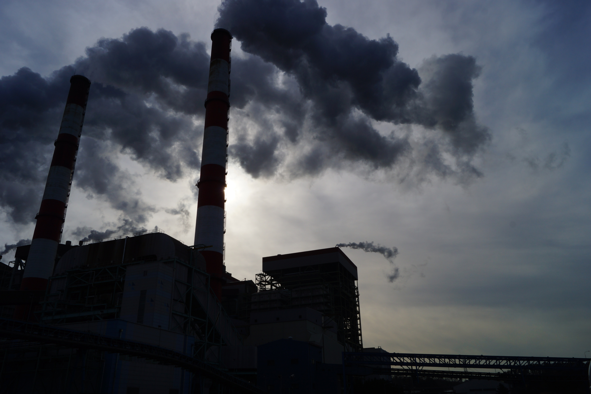 국내 한 화력발전소의 굴뚝. 공장이나 발전소 등에서 석탄 등 화석연료를 태우면 산성 대기오염 물질이 배출되고, 이는 산성비로 이어진다. 강찬수 기자