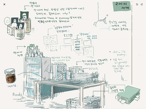 봉준호 감독이 영화 기생충 시나리오 초기 때 그린 스케치 장면. [미 할리우드 리포트]