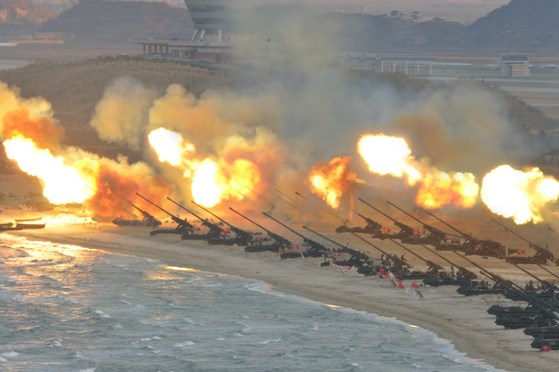 북한 조선중앙통신이 2016년 3월 보도한 북한군 훈련 모습. [연합뉴스]
