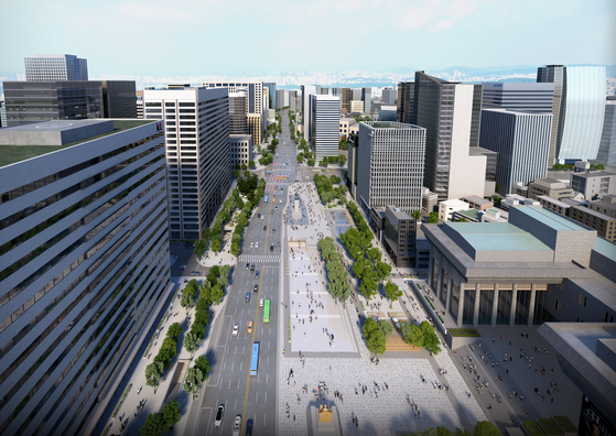 A bird's eye view of Gwanghwamun Square. [자료 서울시]