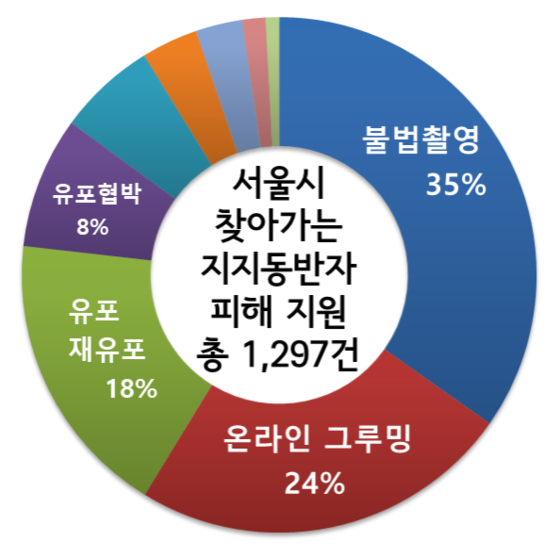 Support for damages by type of digital sexual offense by supporting escorts visiting Seoul (October 2019-August 2020). [사진 서울시]