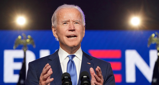 Former Vice President Joe Biden will give a public address in Wilmington, Delaware on the 6th (local time). [로이터=연합뉴스]