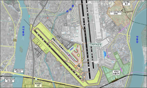 Construction plan for the new Gimhae airport by the Ministry of Land, Infrastructure and Transport. [제공 부산시]