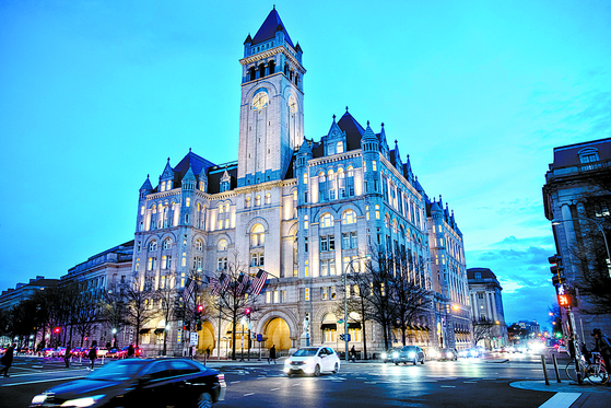 The Trump Hotel in Washington, where President Trump even held a private political fundraising event.  AP = Yonhap News