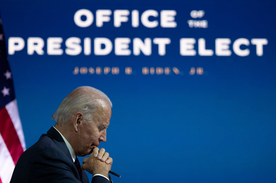 United States President-elect Joe Biden held a video conference with outside national security experts on the 17th. [AFP=연합뉴스]