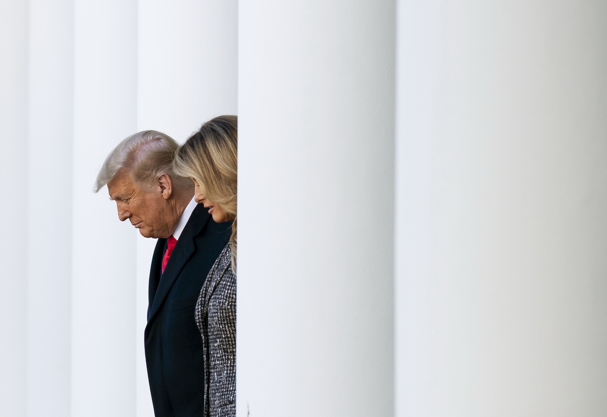 President Trump and his wife Melania enter the Turkey Amnesty event.  UPI = Yonhap News