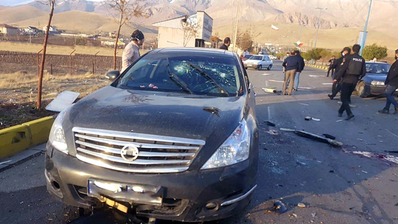 A scene on the road in Absard, a small town near Tehran, where Park Lizade died on the 27th of last month. [로이터=연합뉴스] 