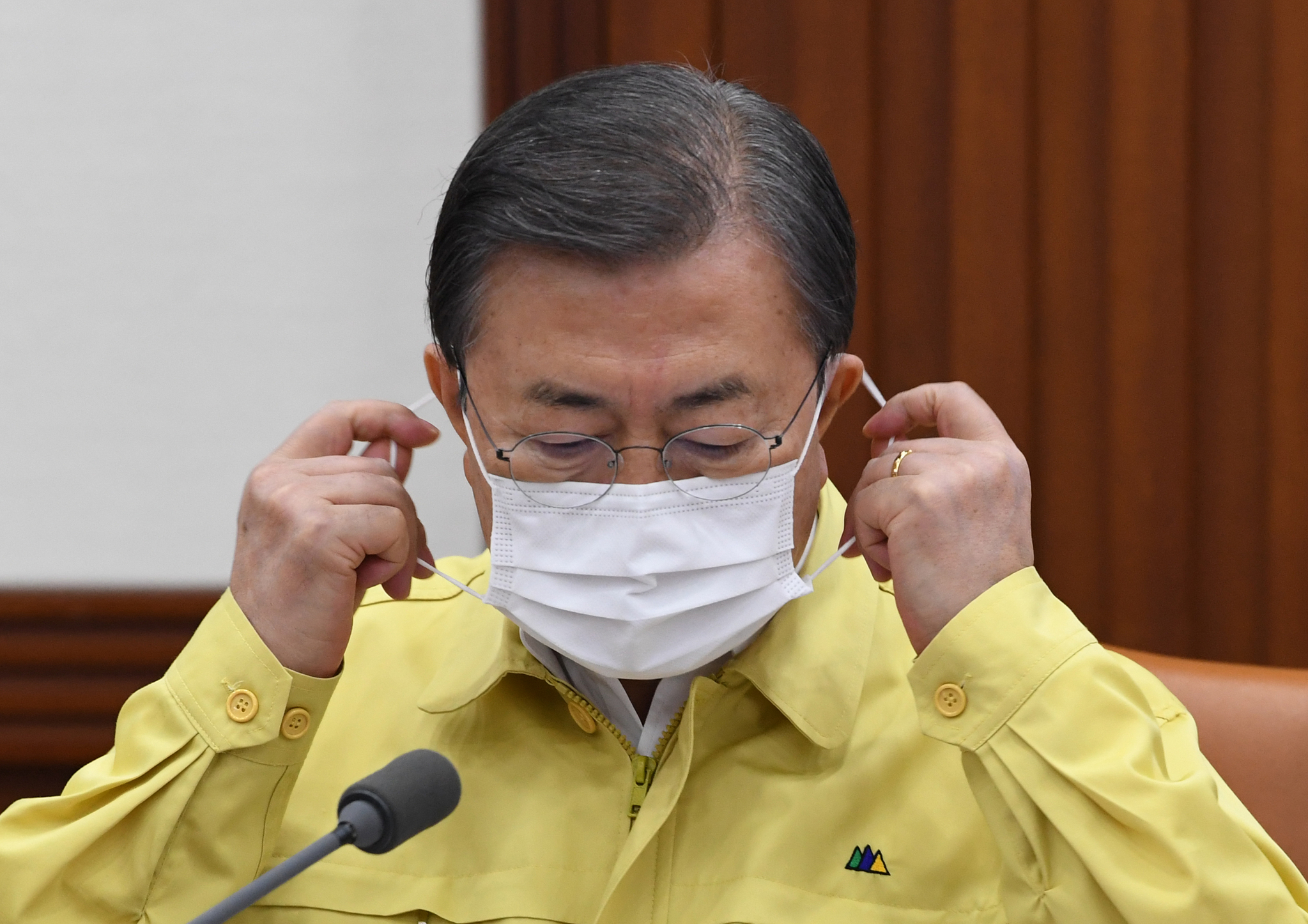 President Moon Jae-in.  Photographic reporters of the Blue House