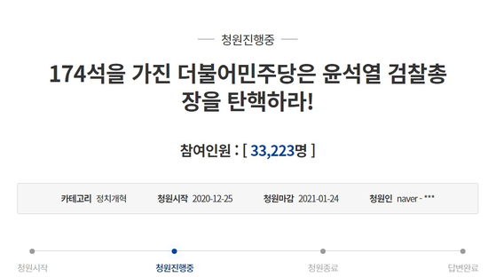 “Impeach the 尹” On the day of crying Kim Doo-gwan, “Believe in the people and impeach the President” 靑 petition