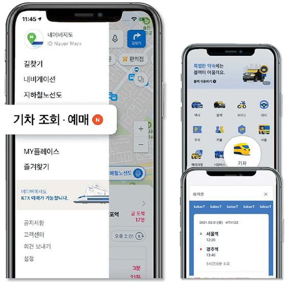 Naver-Kakao train reservation service, the route was different