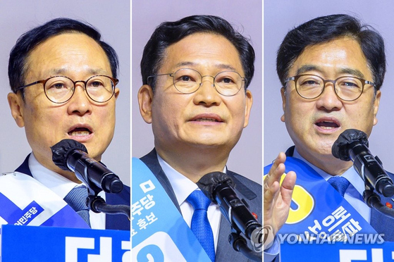 왼쪽부터 홍영표, 송영길, 우원식 후보. 연합뉴스