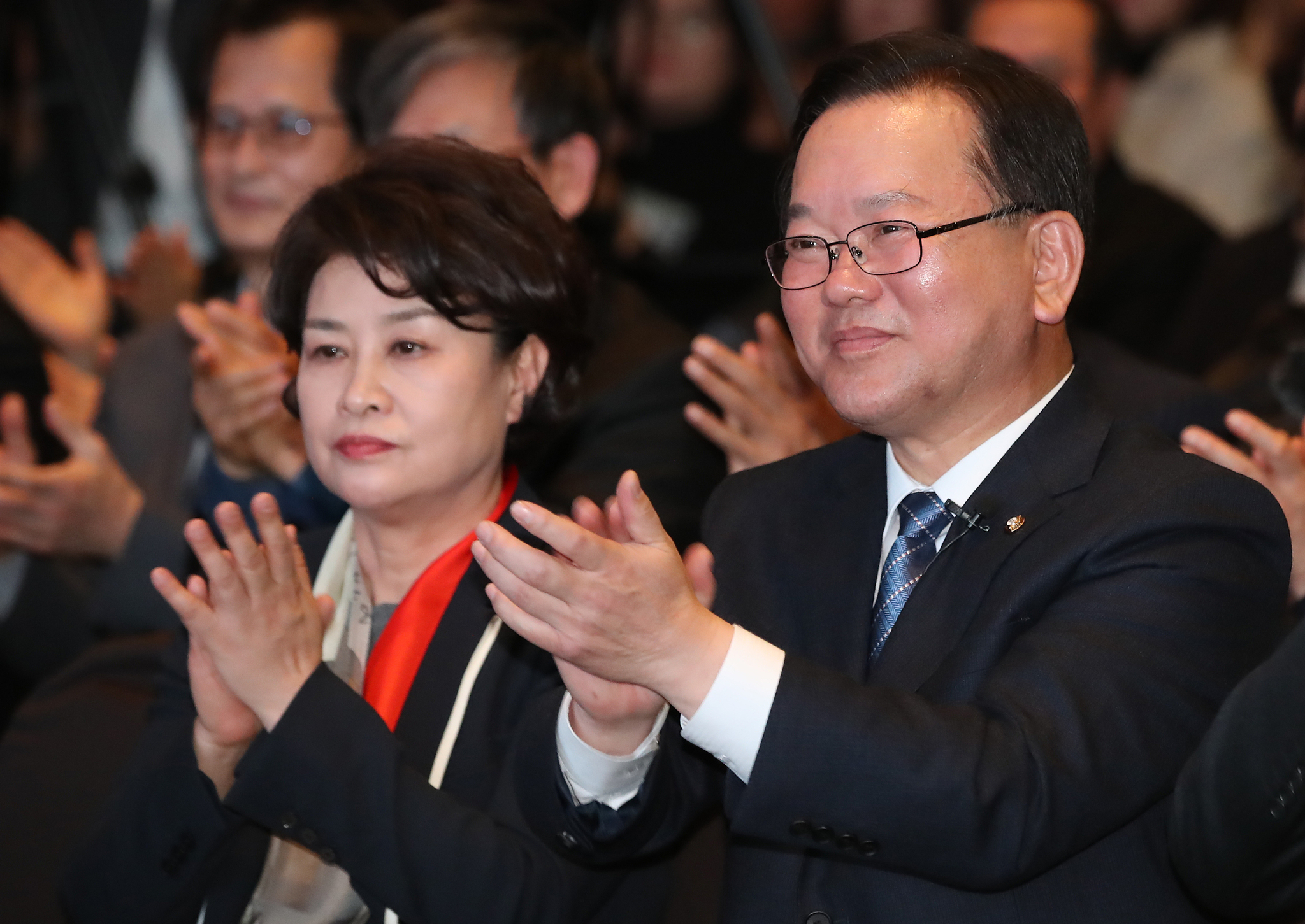 김부겸 국무총리(오른쪽)와 김 총리의 부인 이유미 여사. 뉴스1