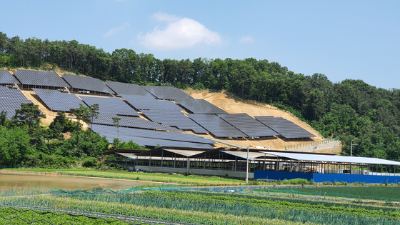 경북 구미에 새로 설립된 태양광 발전소. 강주안 기자