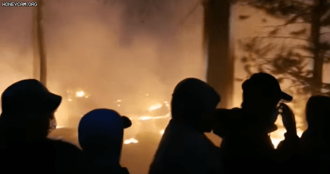 지난 16일 야쿠츠크 주민들이 산불을 피해 대피하고 있다. [유튜브 캡처]